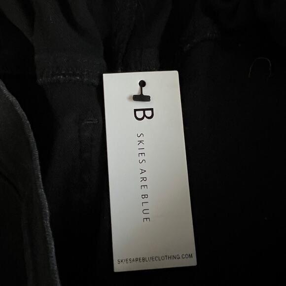 Skies Are Blue Black Denim Button Front Raw Hem Plus Size Knee Length Skirt 1X - Picture 11 of 12